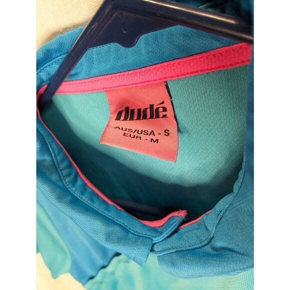Dude Disc Golf Top Light Blue Pink Authentic Apparel USA Small S - Picture 2 of 7